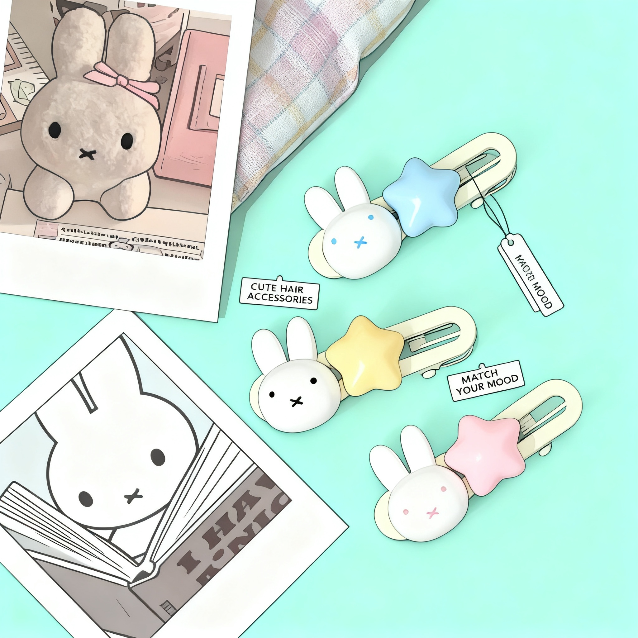 Event Supplies - Miffy Star Hair Clip Kawaii Duckbill