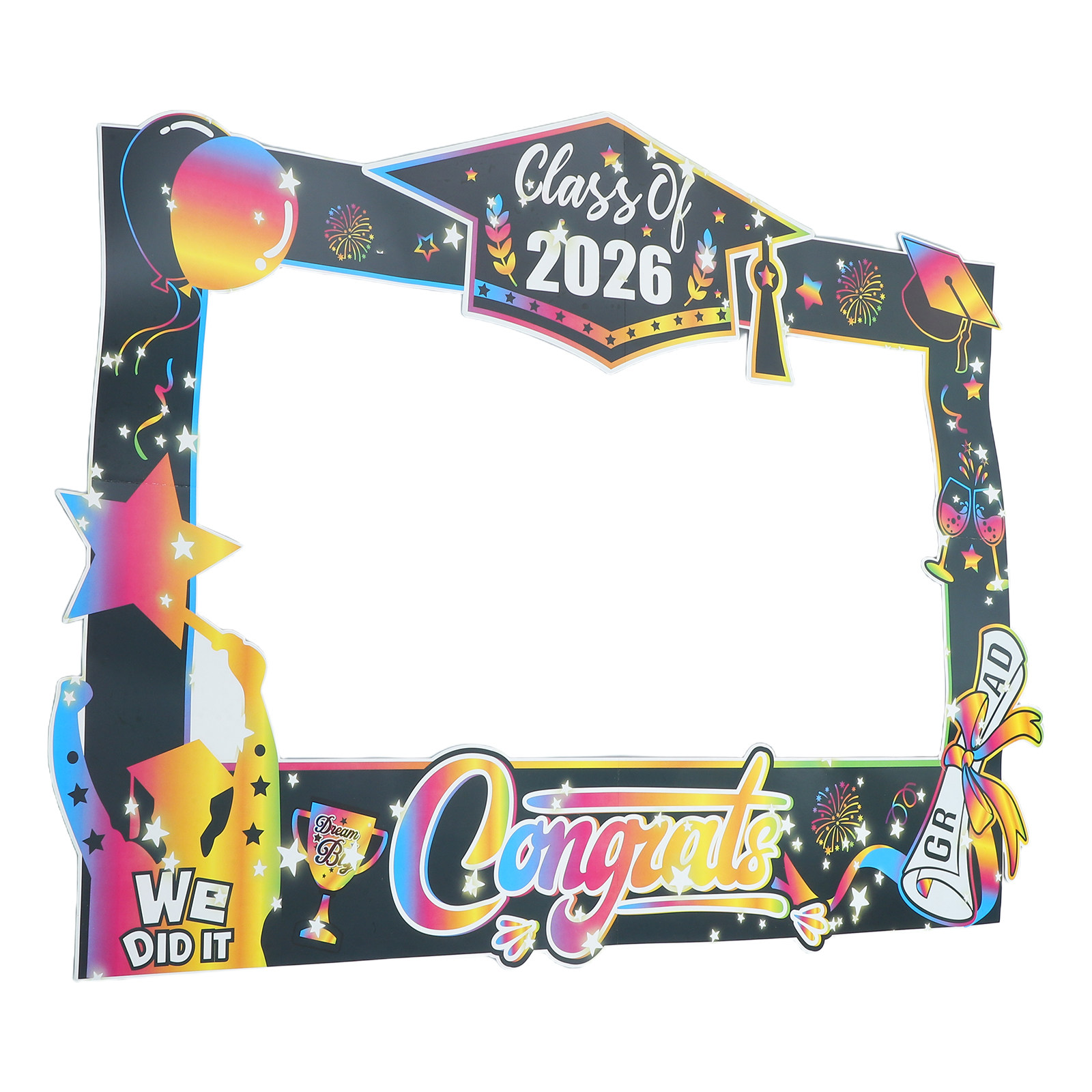 Photo Booth Frame - Graduation Photo Props Frame 2026 Black