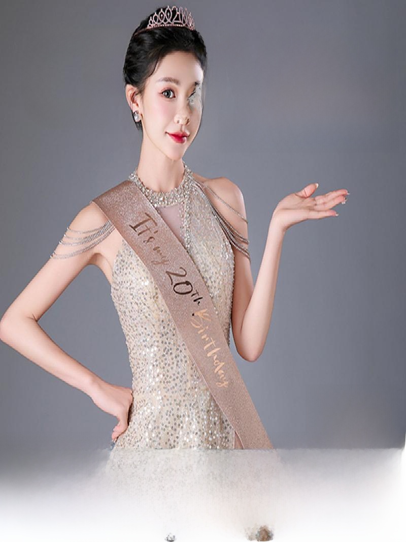 Champagne Gold Sparkle Crown S - Birthday Sash Glitter reseña y precio