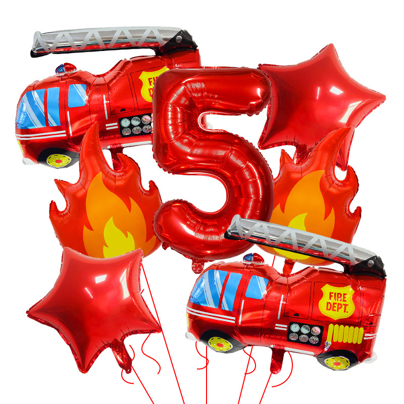 7PCS Fire Truck Themed Flame N - Balloon Arch Kit reseña y precio