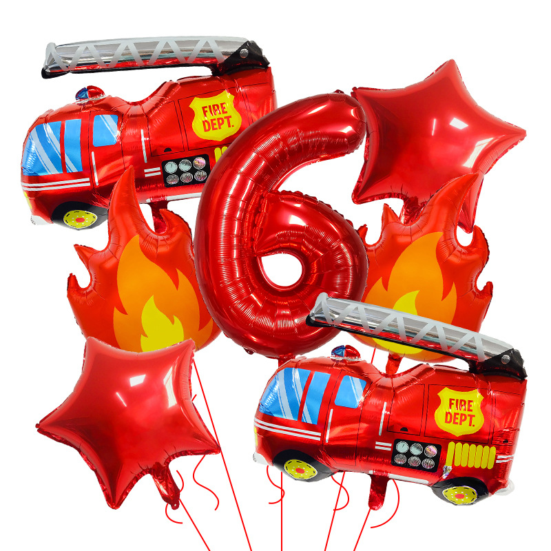 7PCS Fire Truck Themed Flame N - Balloon Arch Kit reseña y precio