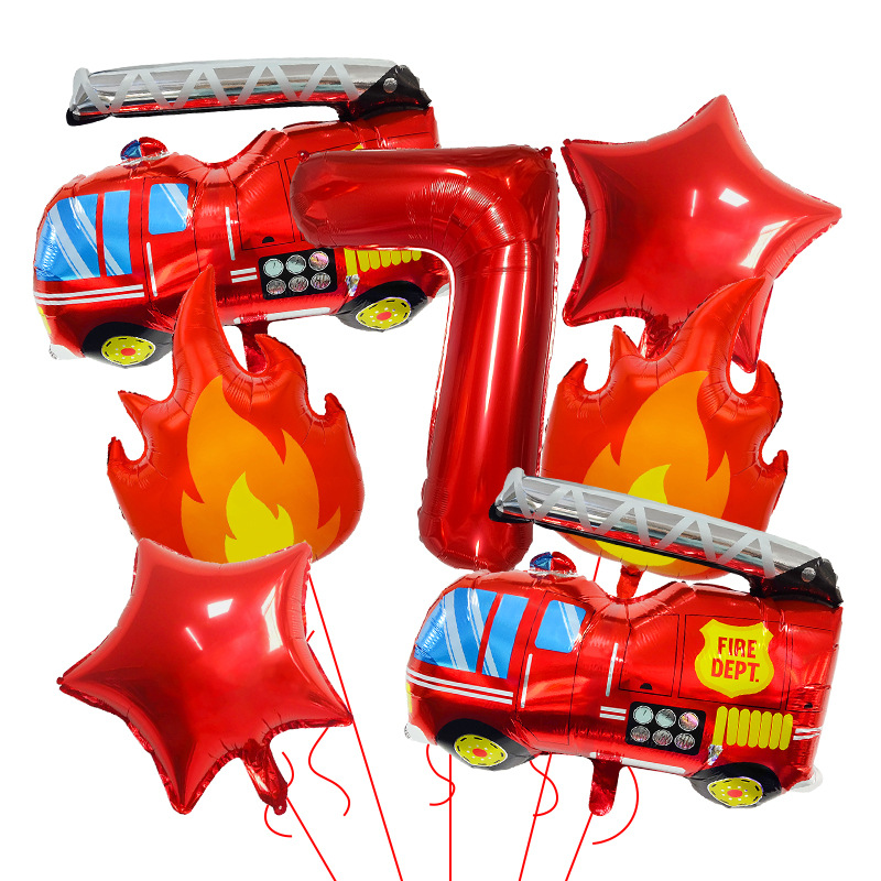 7PCS Fire Truck Themed Flame N - Balloon Arch Kit reseña y precio