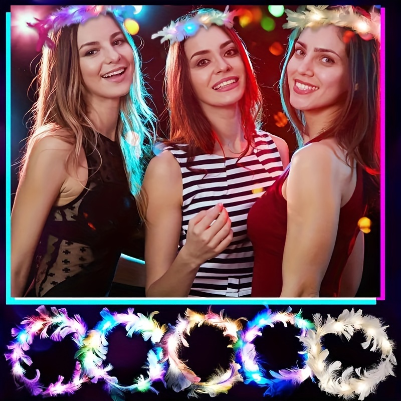 10pcs LED Feather Wreath Crown - Cotton Candy Cone reseña y precio