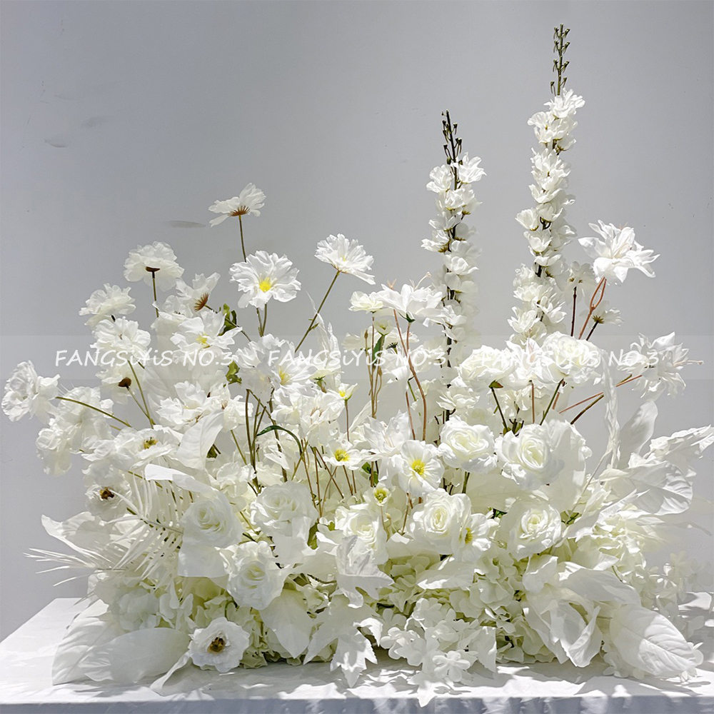 100/50CM Artificial White Rose - Flower Wall Panel reseña y precio