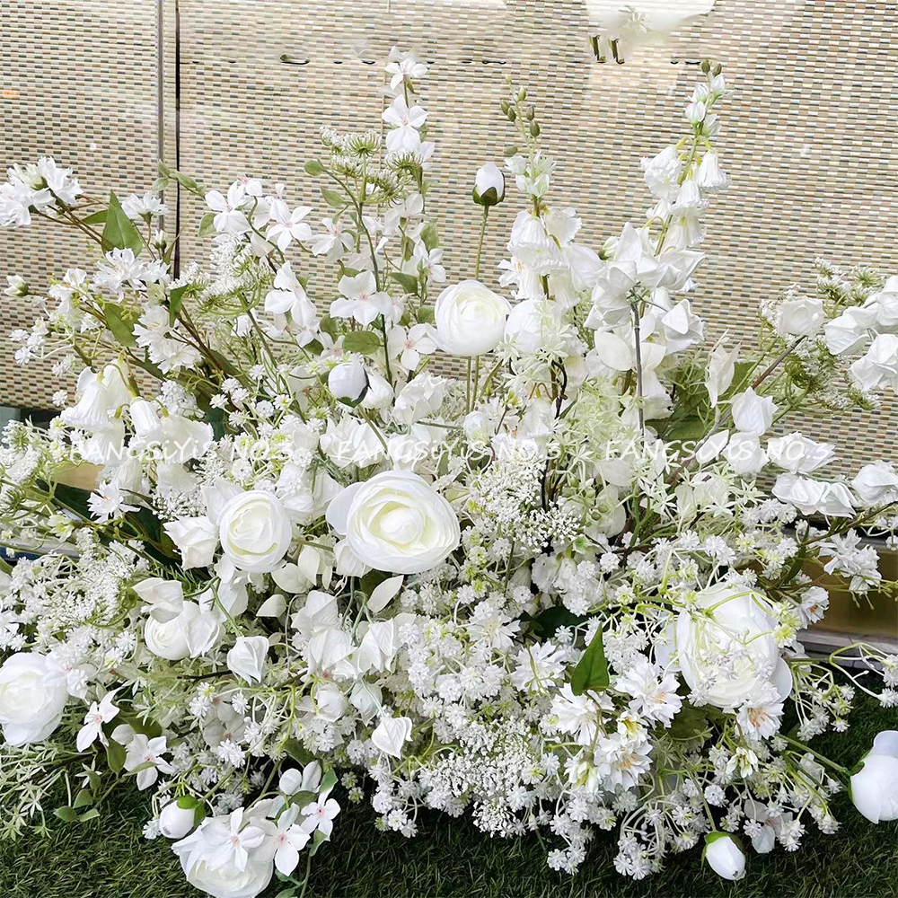 100/50CM Artificial White Rose - Flower Wall Panel reseña y precio