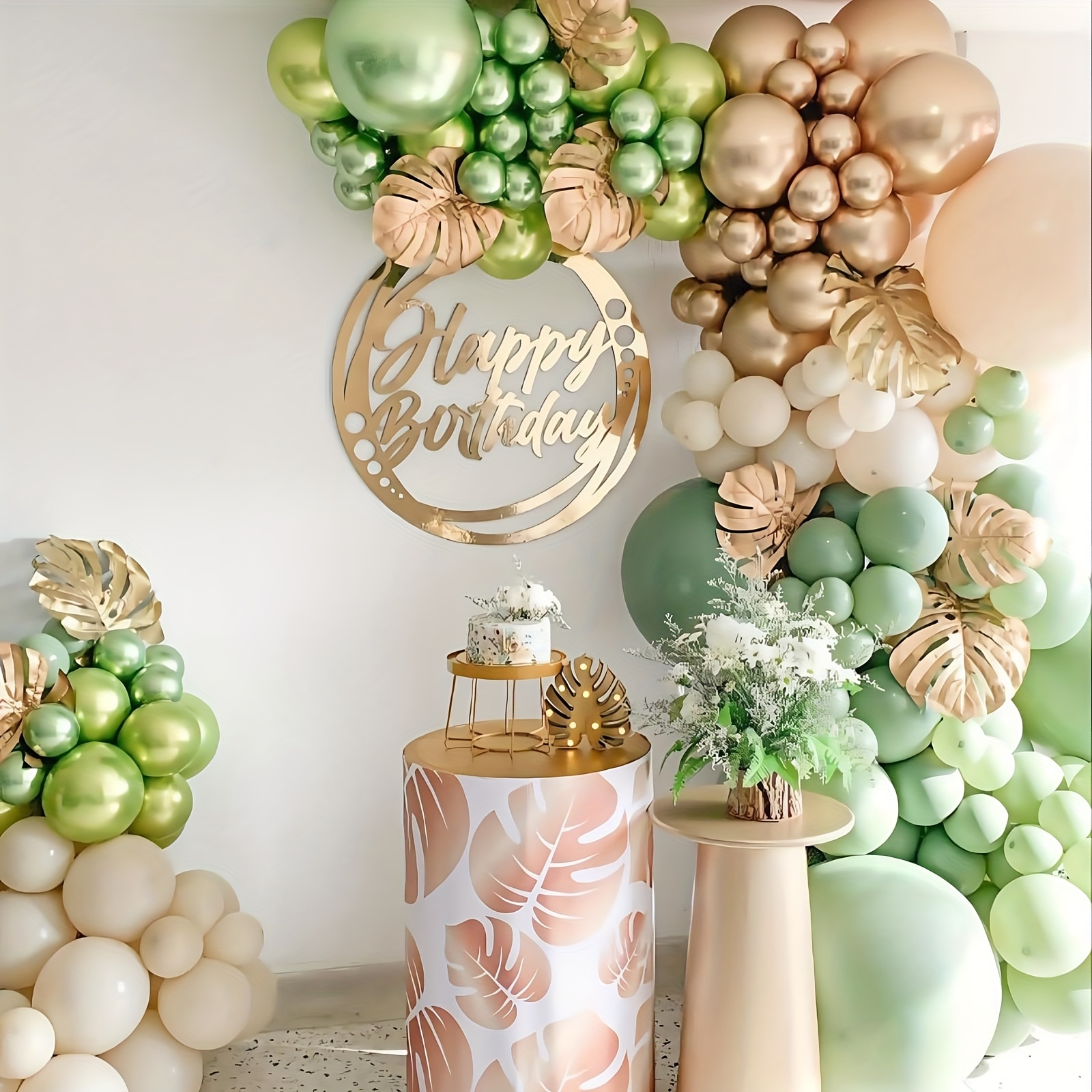 88pcs Sage Green & Golden Ball - Balloon Arch Kit reseña y precio