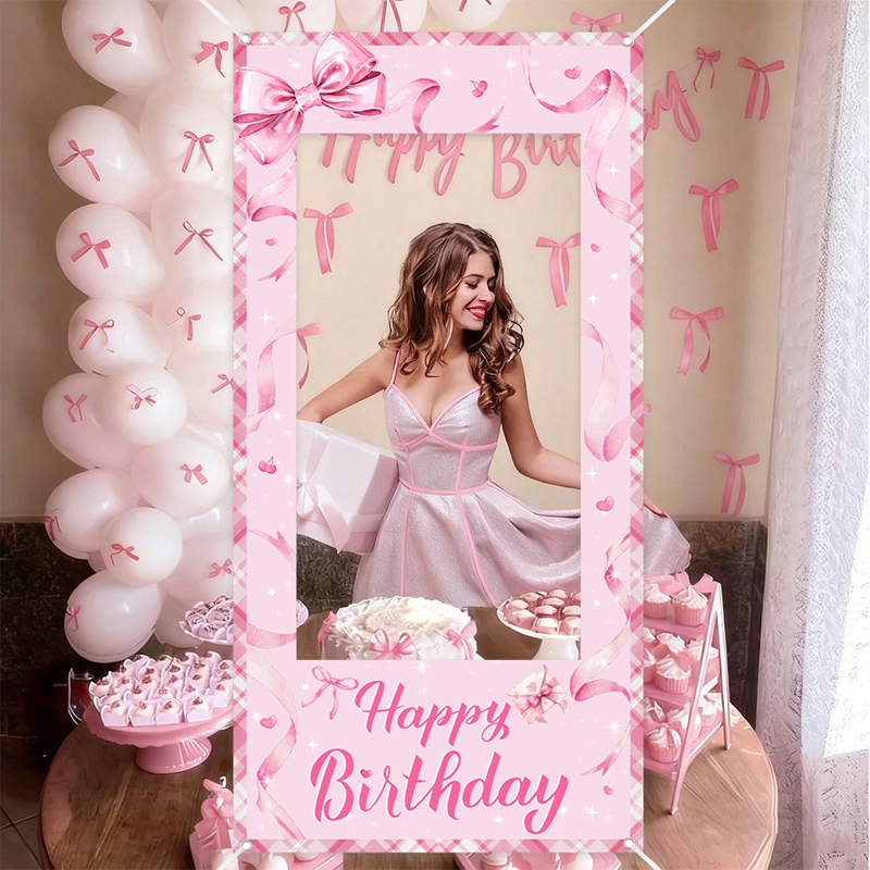 Pink Bow Photo Booth Frame Swe - Photo Booth Frame reseña y precio