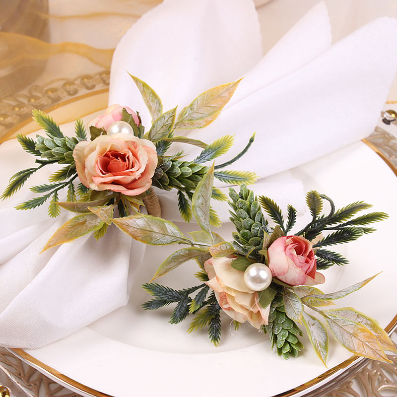 Napkin Rings Holder Rose & Pin - Party Event Supplier reseña y precio