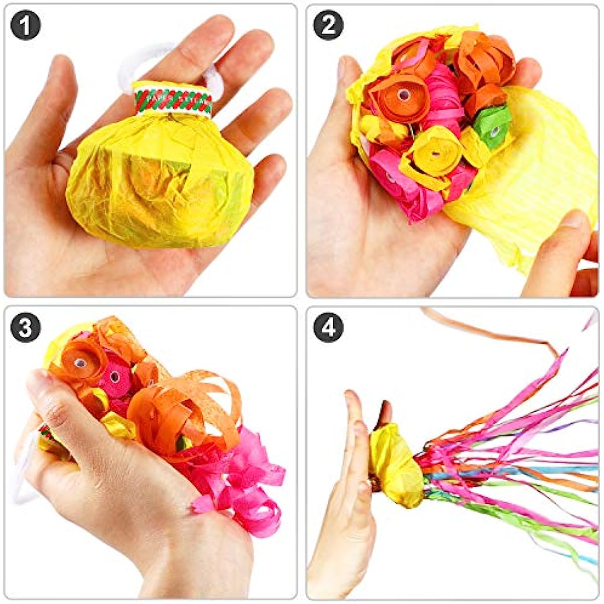 10Pcs Poppers Hand Throw Strea - Confetti Cannon Tube reseña y precio