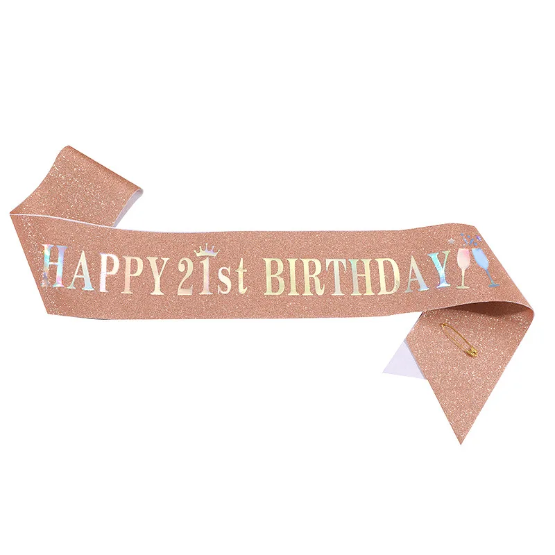 Happy 10th 13th 16th 21st 30th - Birthday Sash Glitter reseña y precio
