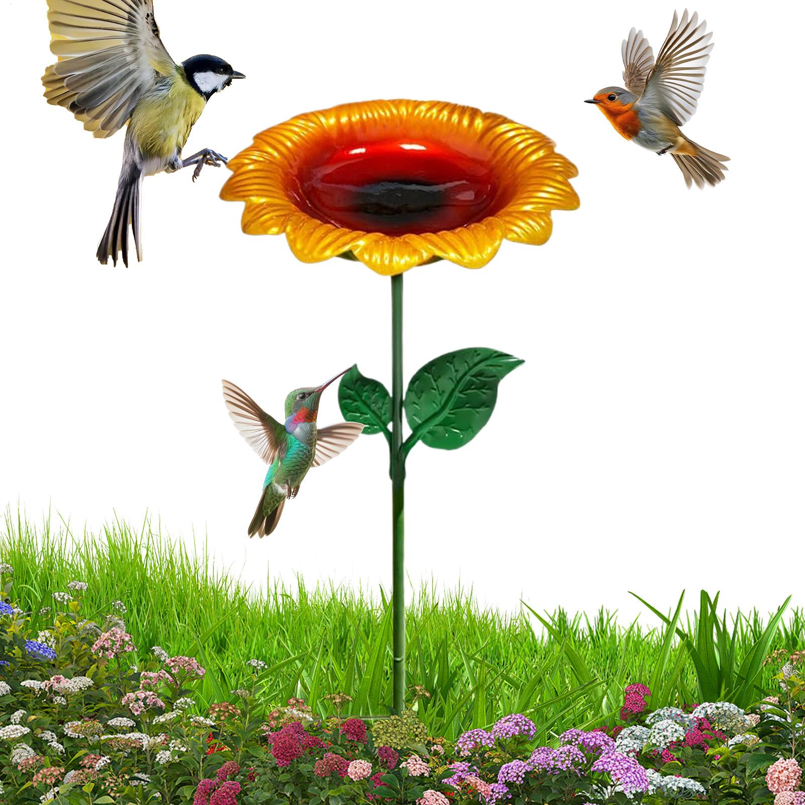 Outdoor Bird Bath Metal Sunflo - Event Support reseña y precio