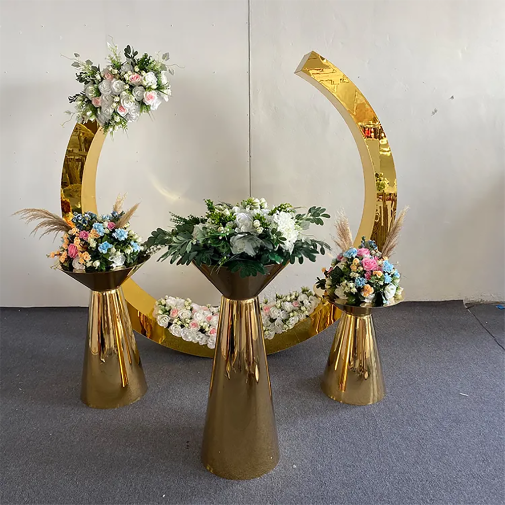 Hot Sale Gold Trim Flower Acry - Party Event Supplier reseña y precio