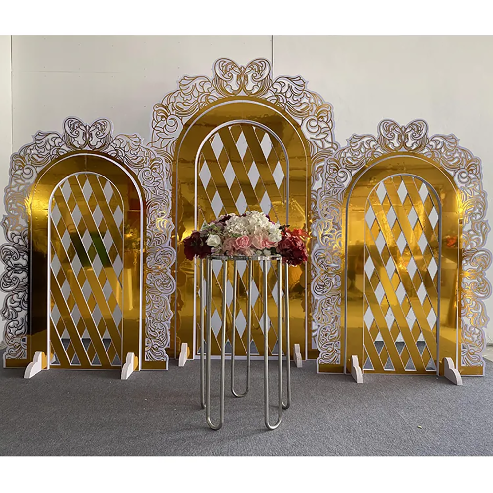 Hot Sale Gold Trim Flower Acry - Party Event Supplier reseña y precio