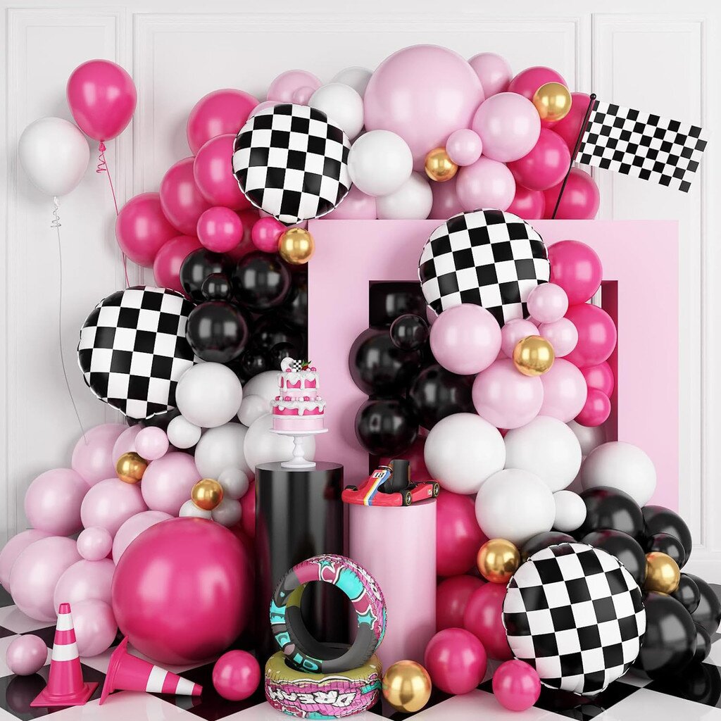 116Pcs Pink Race Car Balloon A - Balloon Arch Kit reseña y precio