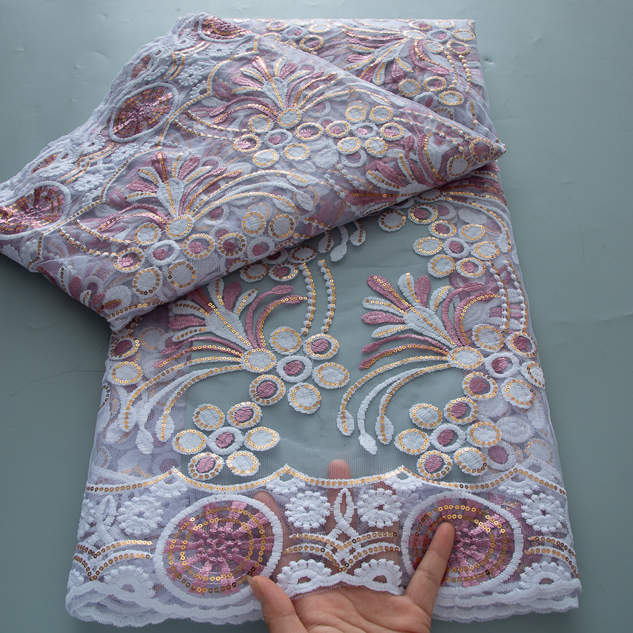 Blue African Lace Fabric 2025  - Glitter Tablecloth reseña y precio