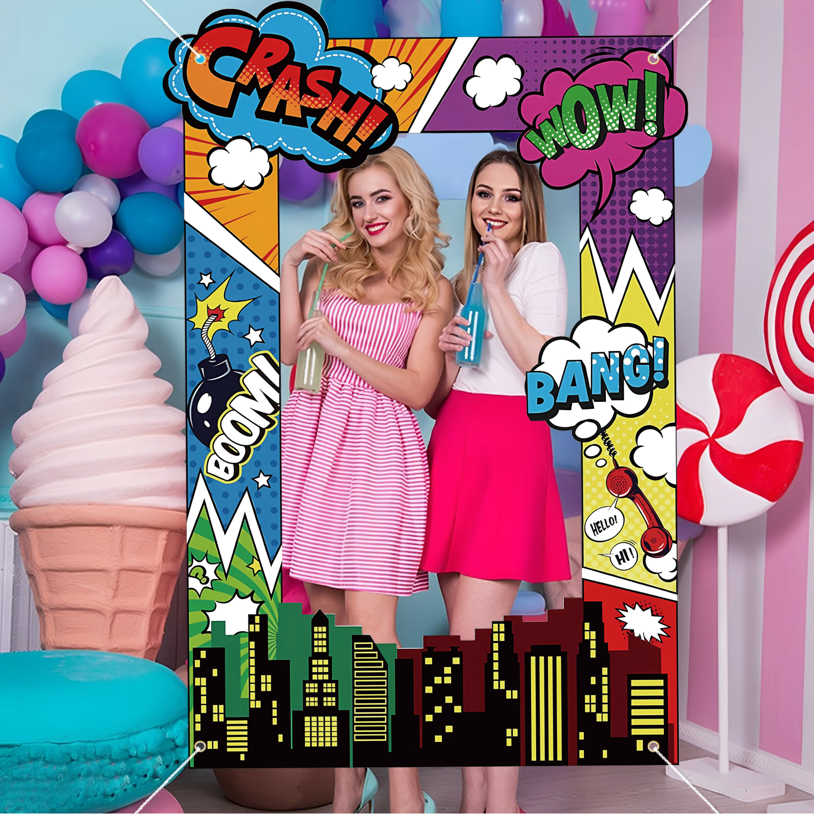 Super Hero Photo Prop Hero Bir - Photo Booth Frame reseña y precio