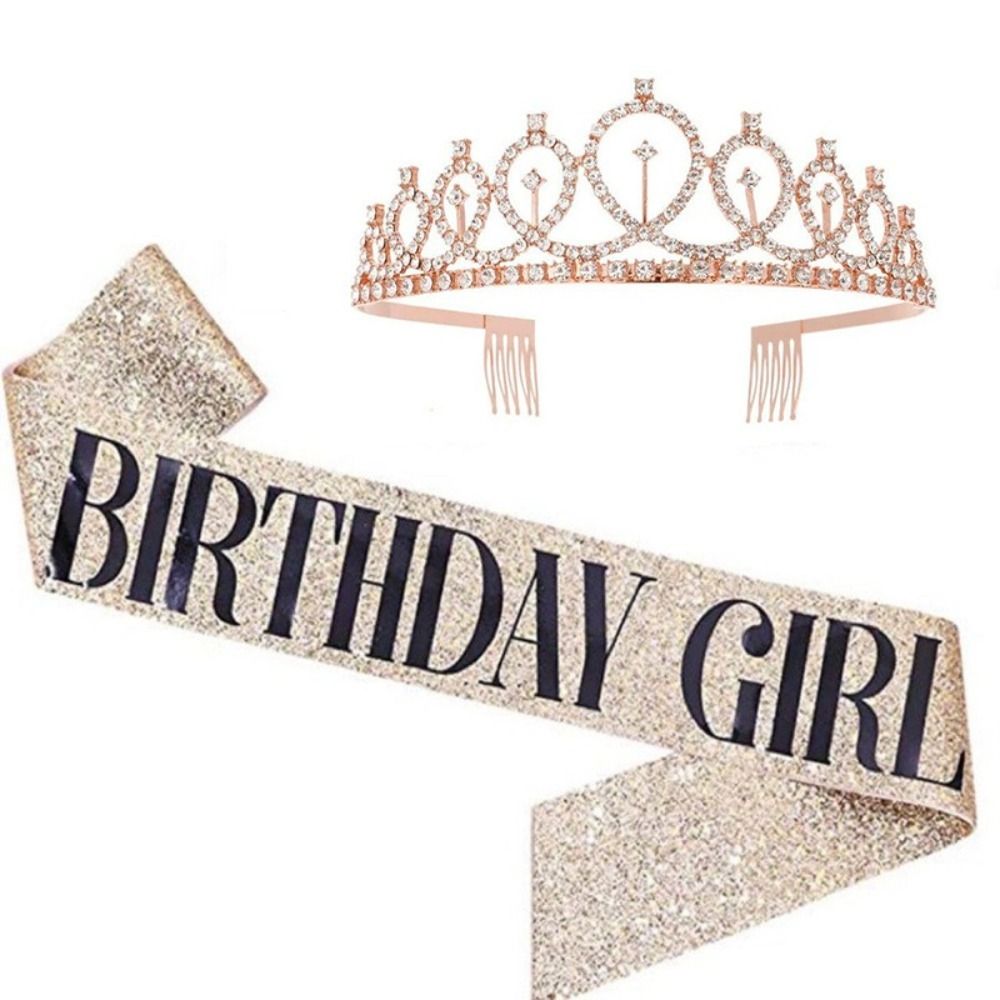 2Pcs/Set New Glitter Birthday  - Birthday Sash Glitter reseña y precio