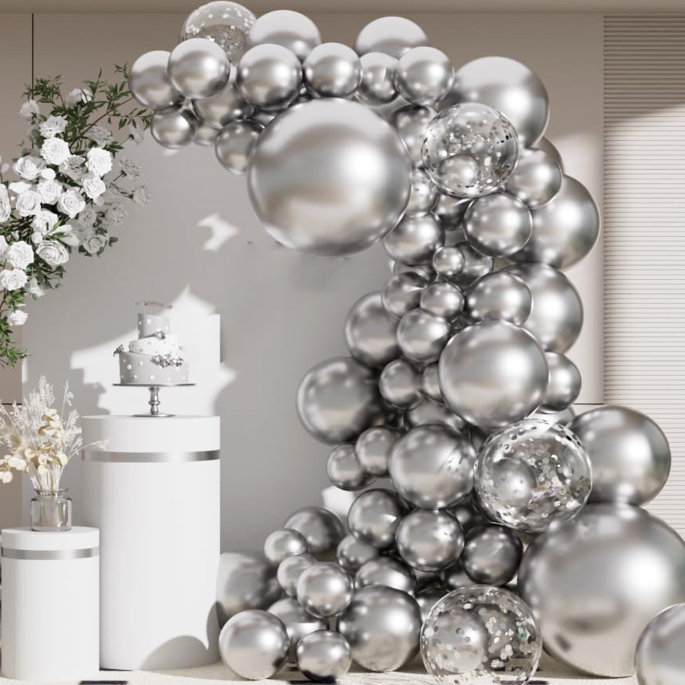 68Pcs Metallic Silver Balloons - Balloon Arch Kit reseña y precio