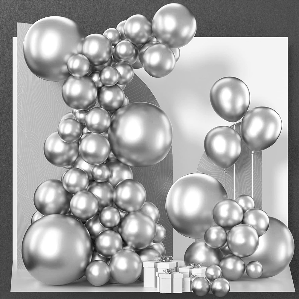 68Pcs Metallic Silver Balloons - Balloon Arch Kit reseña y precio