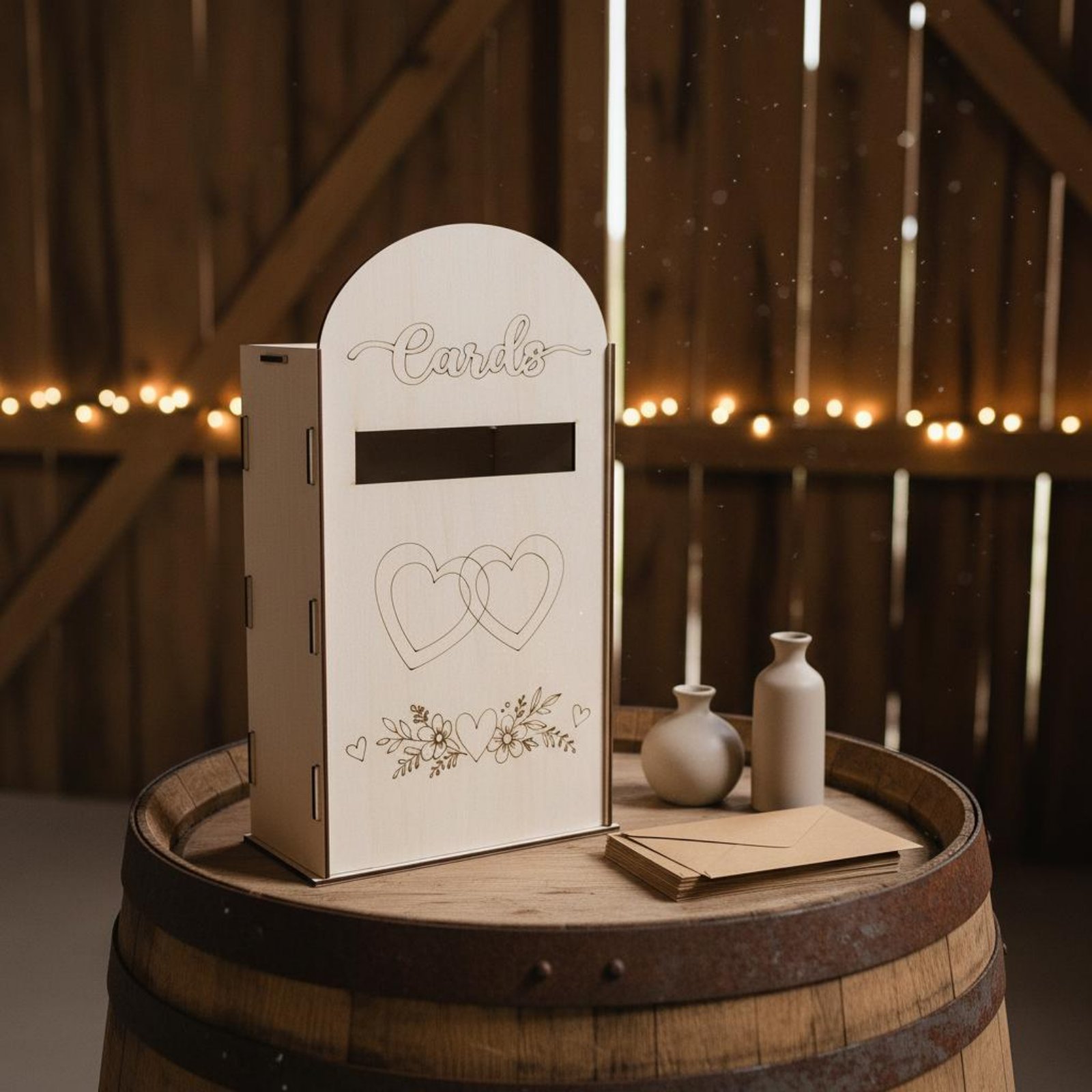 Wooden Wedding Card Box Laser  - Event Party Box reseña y precio