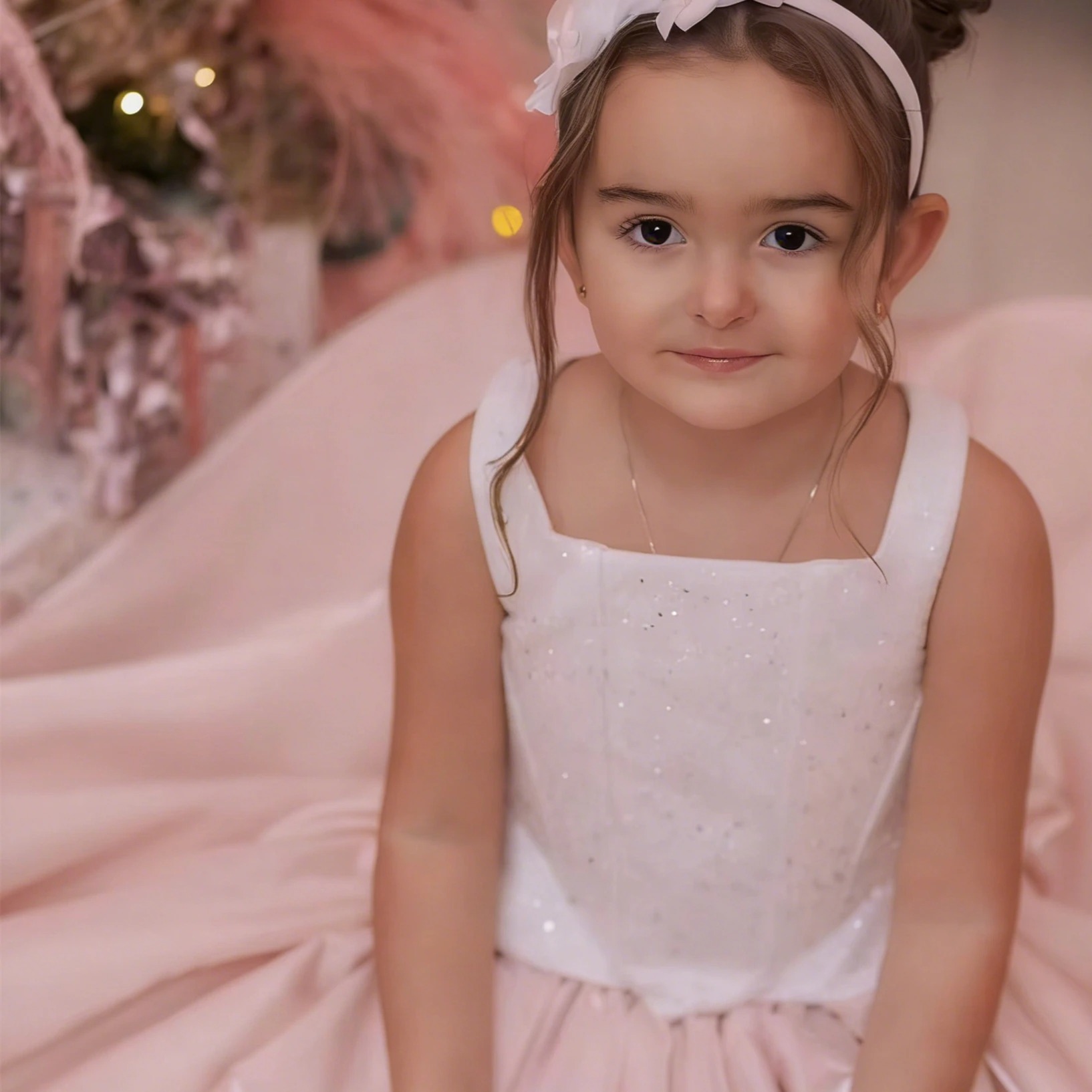 Customized Flower Girl Dress F - Birthday Sash Glitter reseña y precio