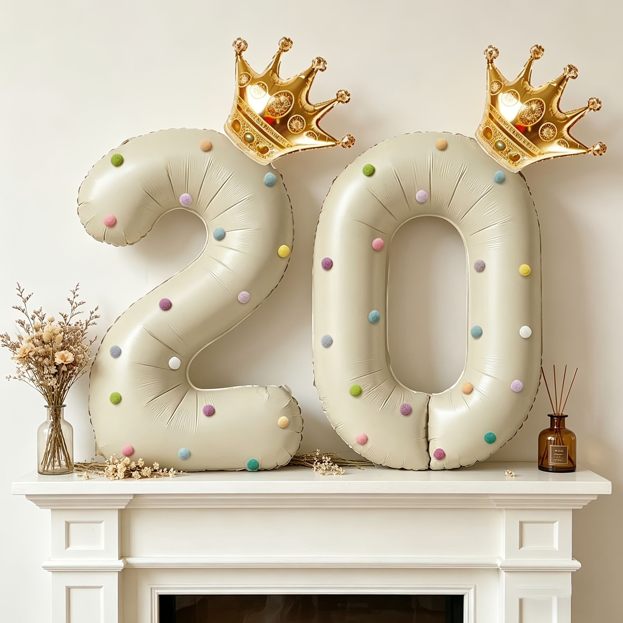 Large 40inch Cream-Colored Num - Party Event Supply Store reseña y precio