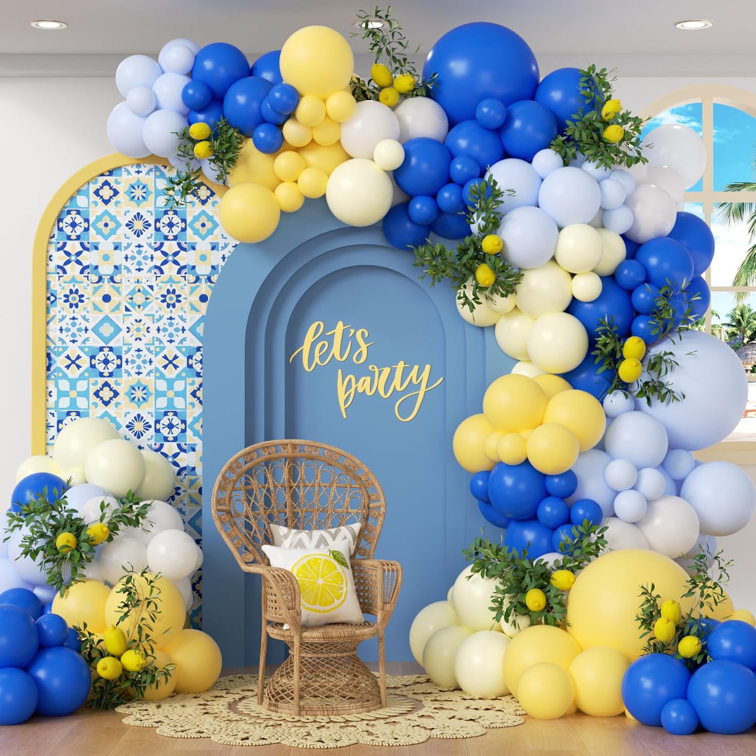 116Pcs Blue and Yellow Balloon - Balloon Arch Kit reseña y precio