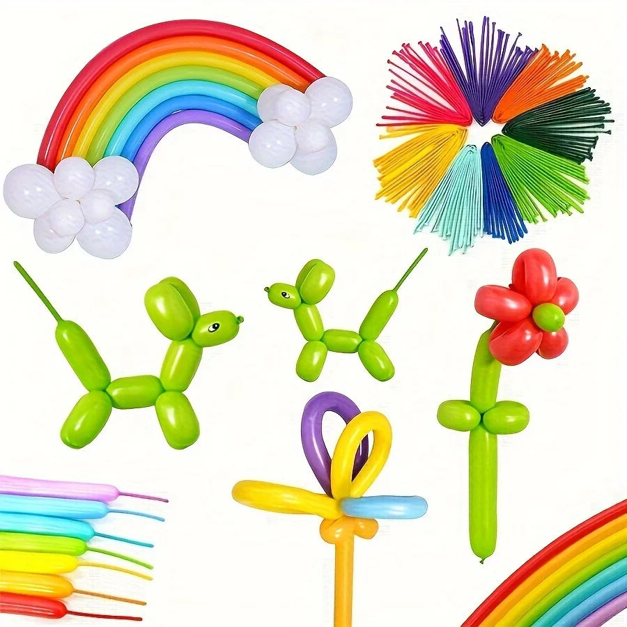 50/100pcs Colorful Long Latex  - Balloon Pump Hand reseña y precio