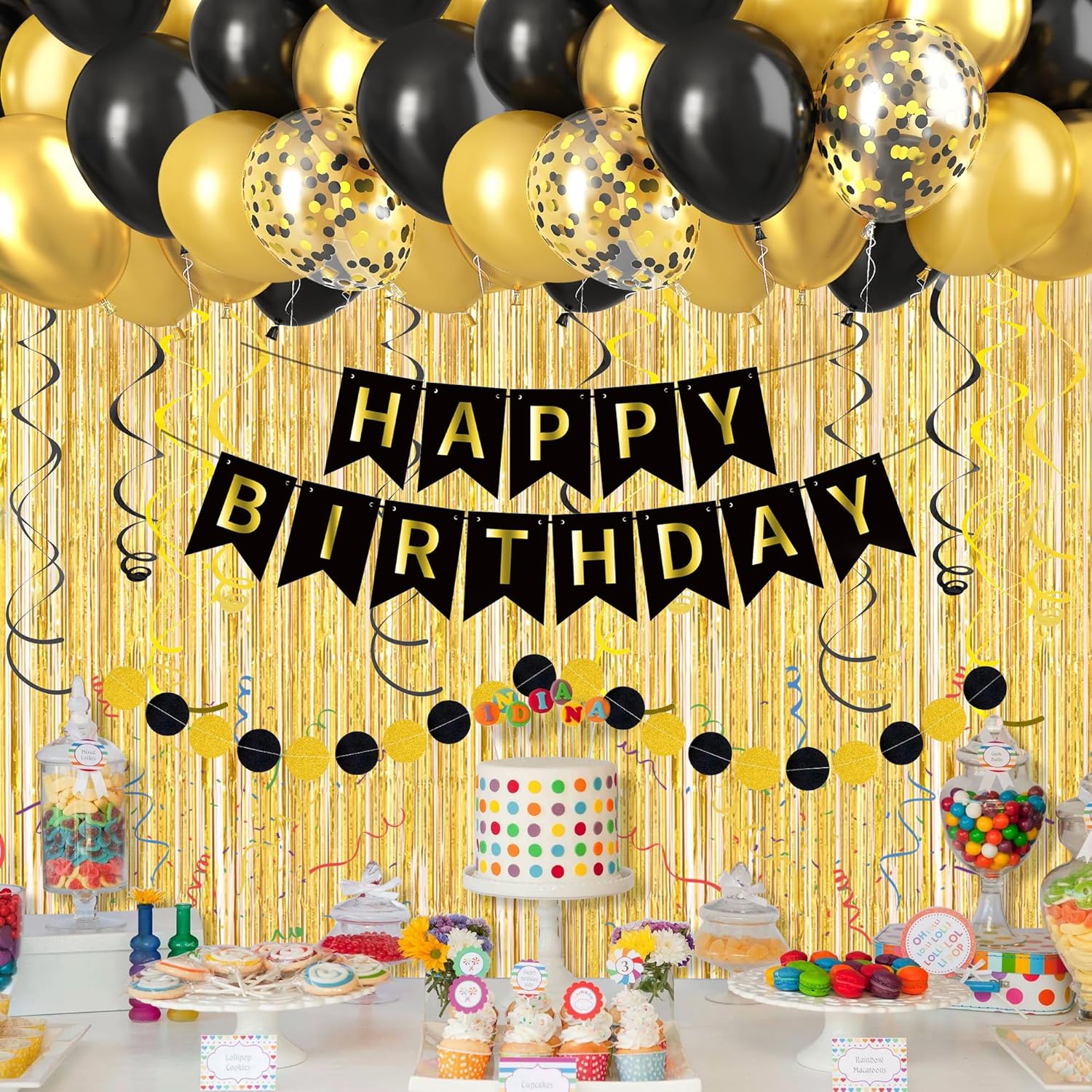 Black Gold Happy Birthday Deco - Balloon Arch Kit reseña y precio