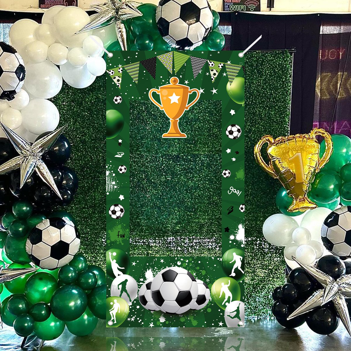 1pc Green Soccer Decorative Ph - Photo Booth Frame reseña y precio