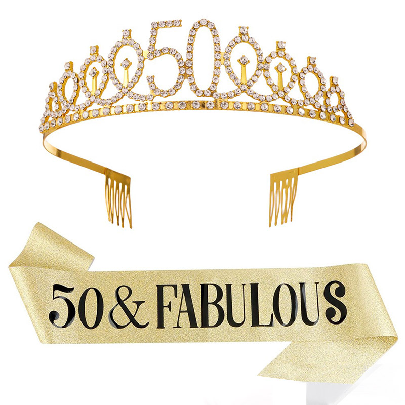 30- 50th  Birthday Anniversary - Birthday Sash Glitter reseña y precio