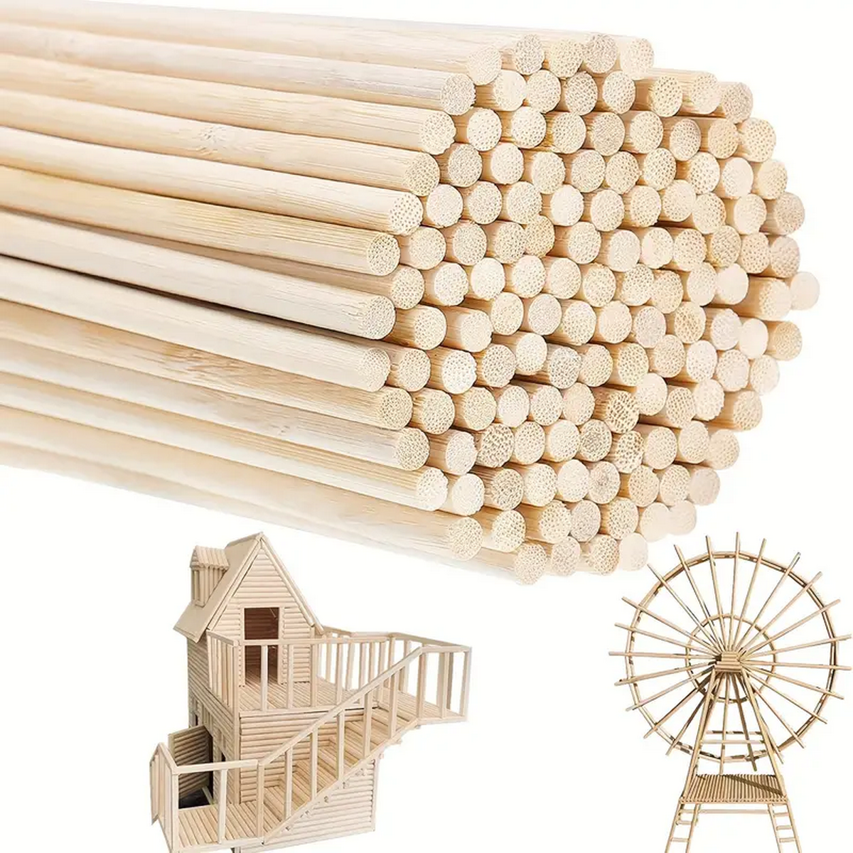 DIY Bamboo Sticks 50/100pcs Na - Cotton Candy Cone reseña y precio