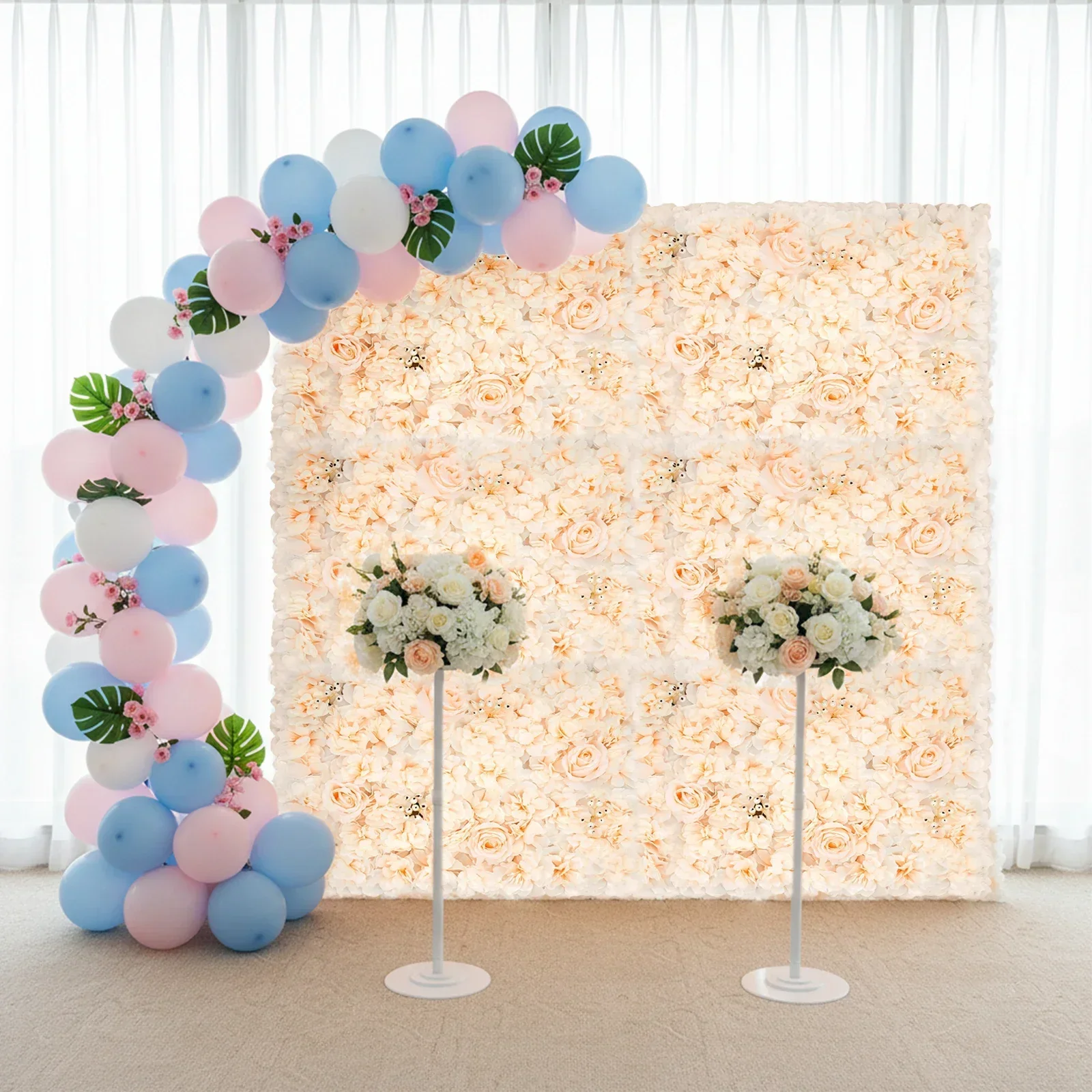 6 PCS 60*40cm Artificial Flowe - Flower Wall Panel reseña y precio