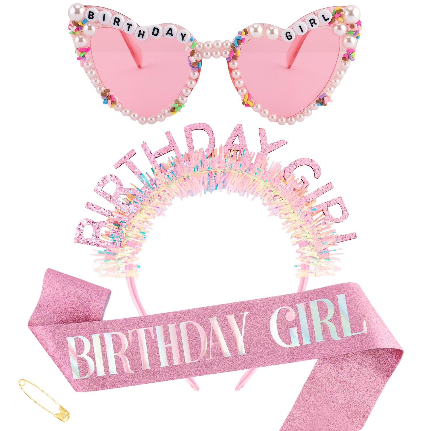 Birthday Girl Headband Sash Su - Birthday Sash Glitter reseña y precio