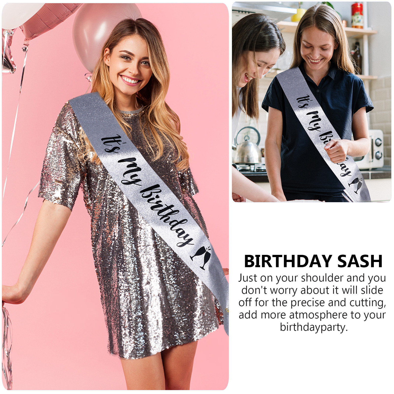1Pcs Glitter Cloth Birthday Pa - Birthday Sash Glitter reseña y precio