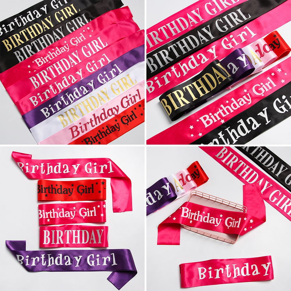 Birthday Girl Glitter Satin Sa - Birthday Sash Glitter reseña y precio