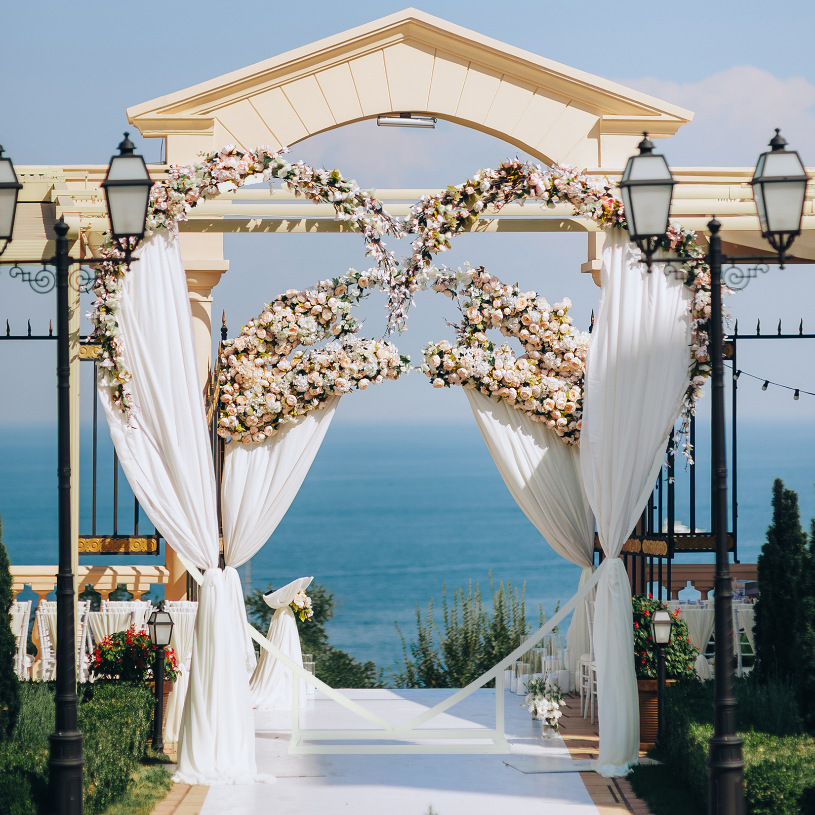 Heart Shaped White Metal Ballo - Balloon Arch Kit reseña y precio