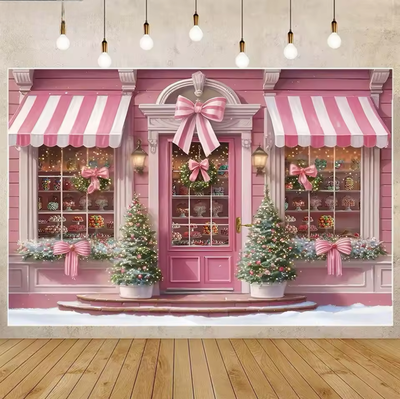 Winter Christmas Window Backgr - Party Event Supply Store reseña y precio