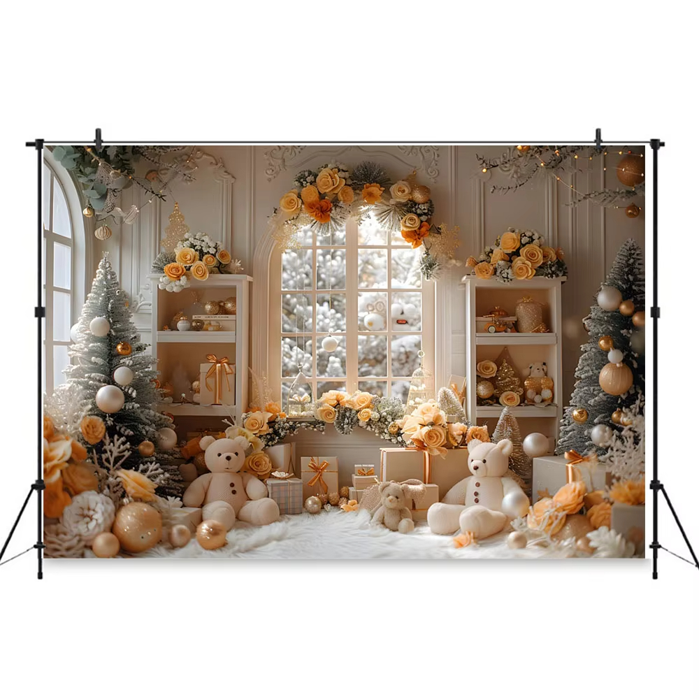 Winter Christmas Window Backgr - Party Event Supply Store reseña y precio