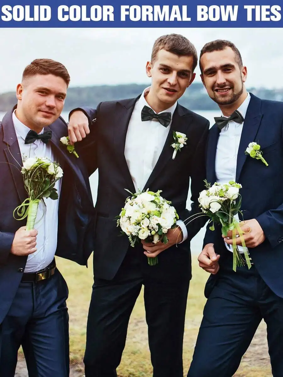 Mens Solid Color Satin Pre-Tie - Event & Party Supply reseña y precio