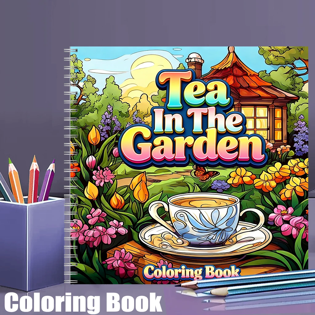 Tea In The Gardens Coloring Bo - Event Supplies reseña y precio