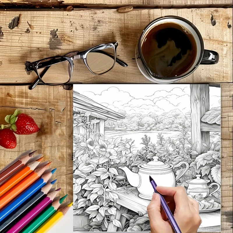 Tea In The Gardens Coloring Bo - Event Supplies reseña y precio