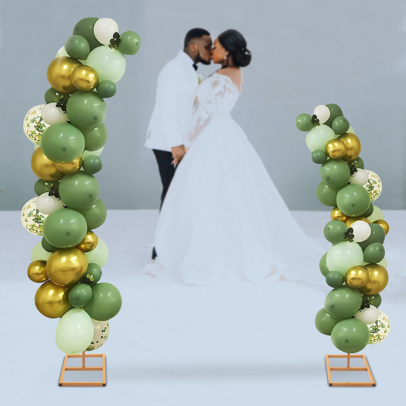 Set of 2 | Gold Metal Curved T - Photo Booth Frame reseña y precio