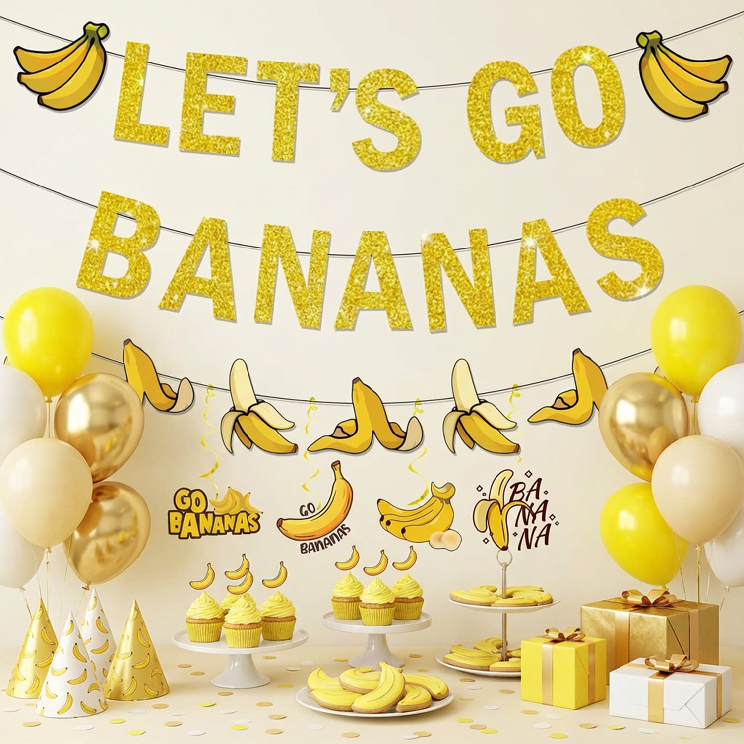 1Set Yellow Bananas Birthday B - Let'S Party Event Supply reseña y precio
